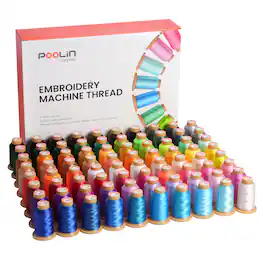 Poolin - 800M 80 Colors Embroidery Thread,40WT(108D/2) 100%Polyester Embroidery and Sewing Machines