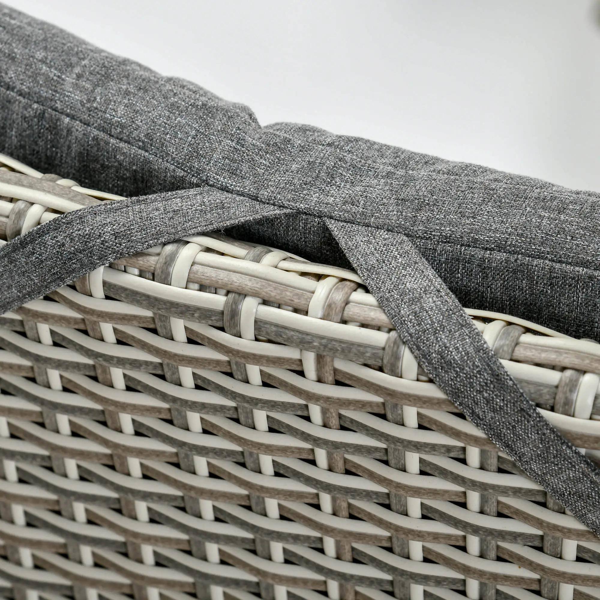 Back. Resenkos - Resenkos 3 Pieces Patio Bistro Set, Two Reclining Wicker Chairs And An Outdoor Coffee Table, PE Rattan, Gray - Gray.