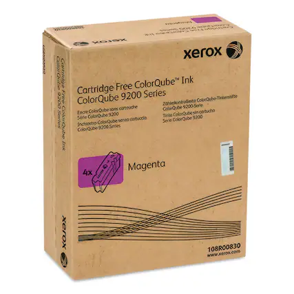 xerox
Cartridge Free ColorQube™ Ink
ColorQube 9200 Series
Zählerkontrollierte ColorQube-Tintenstifte
ColorQube 9200-Serie
Encre ColorQube sans cartouche
Serie ColorQube 9200
Inchiostro ColorQube senza cartuccia
Tinta ColorQube sin cartucho
ColorQube 9200 Series
Magenta
4x
108R00830
www.xerox.com
