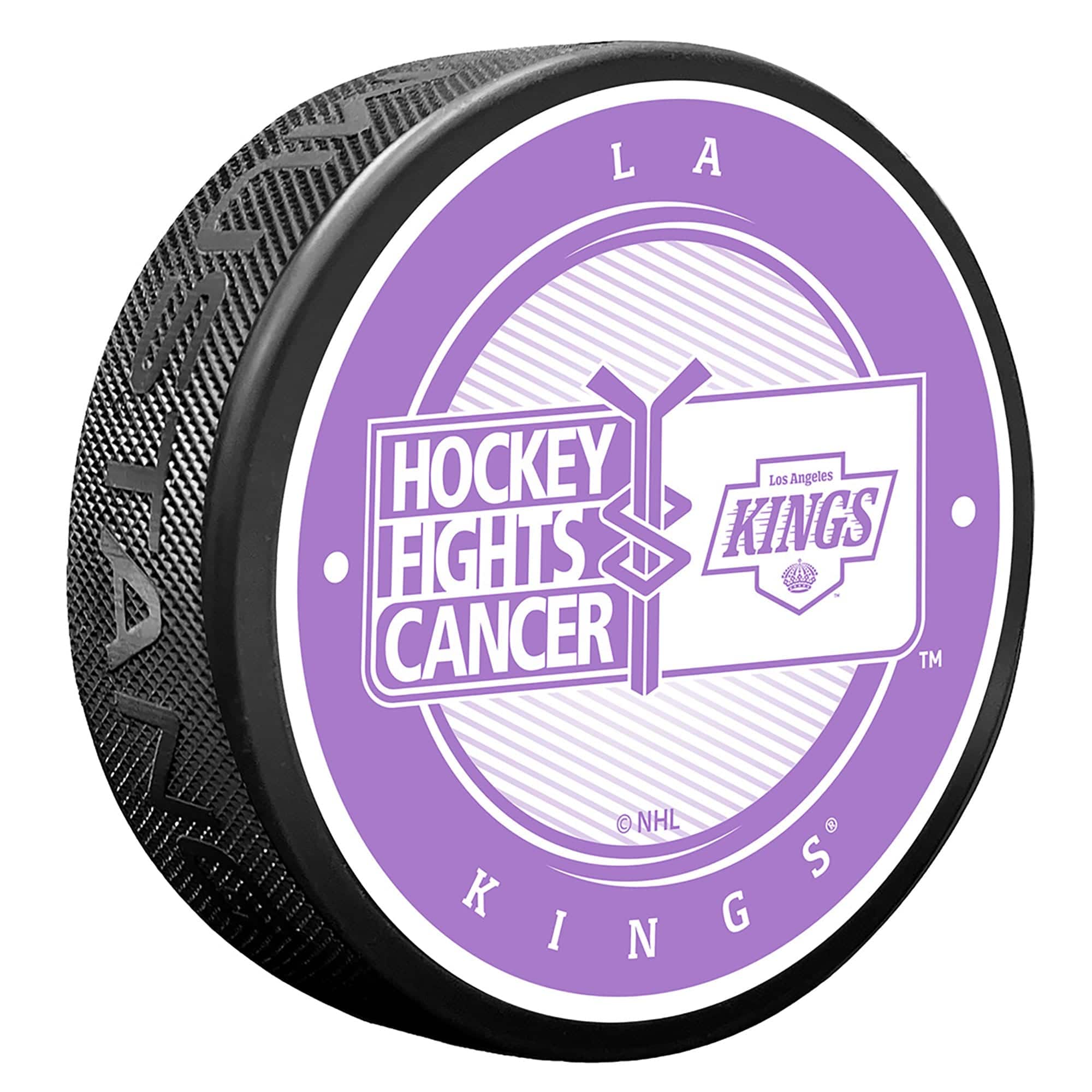 Mustang Drinkware - Los Angeles Kings Hockey Fights Cancer Puck - Multicolor
