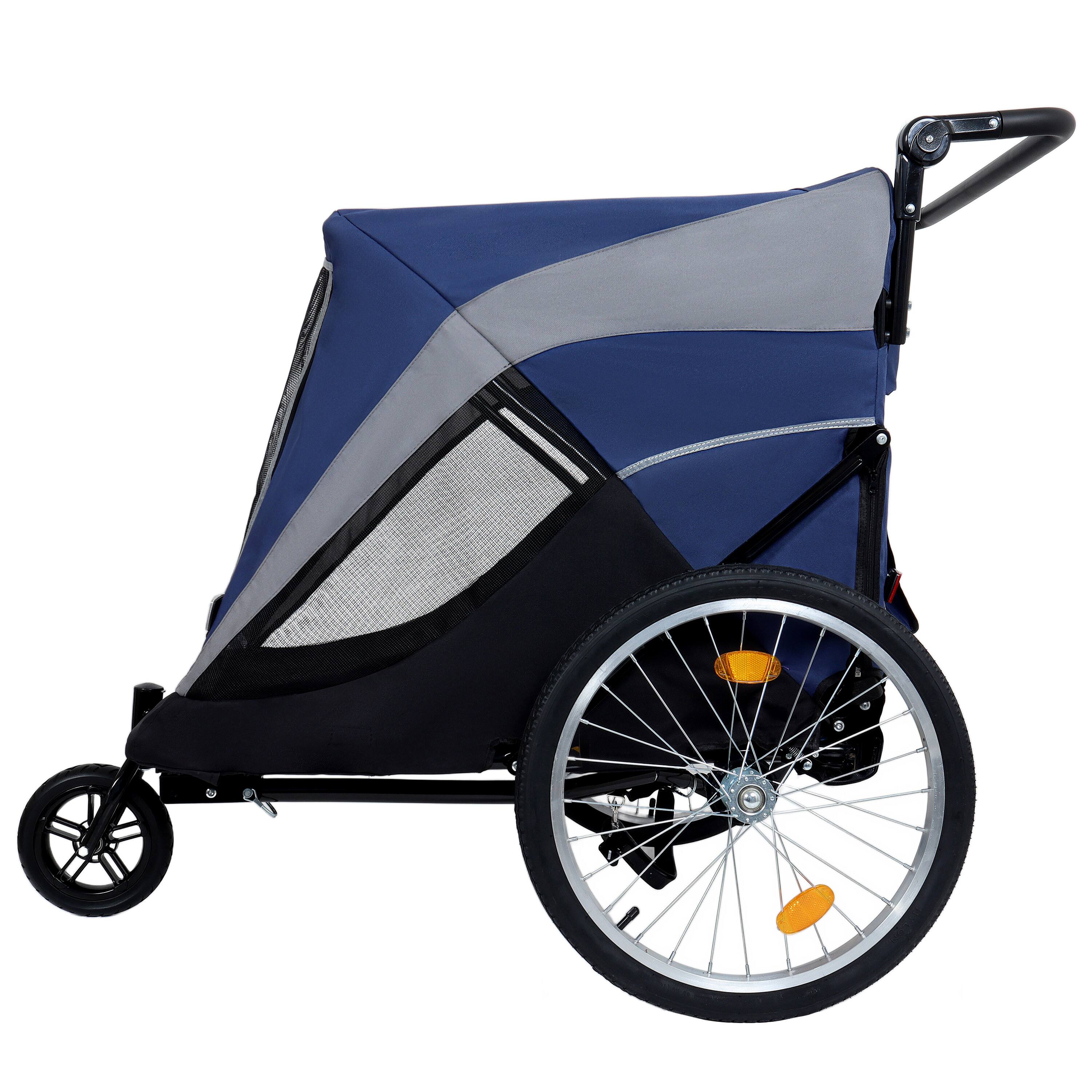 Alt View 9. Siljoy - 2‑in‑1 Convertible Pet Trailer & Push Cart, 100 lb Capacity with Quick‑Release Wheels & Storage Pockets.