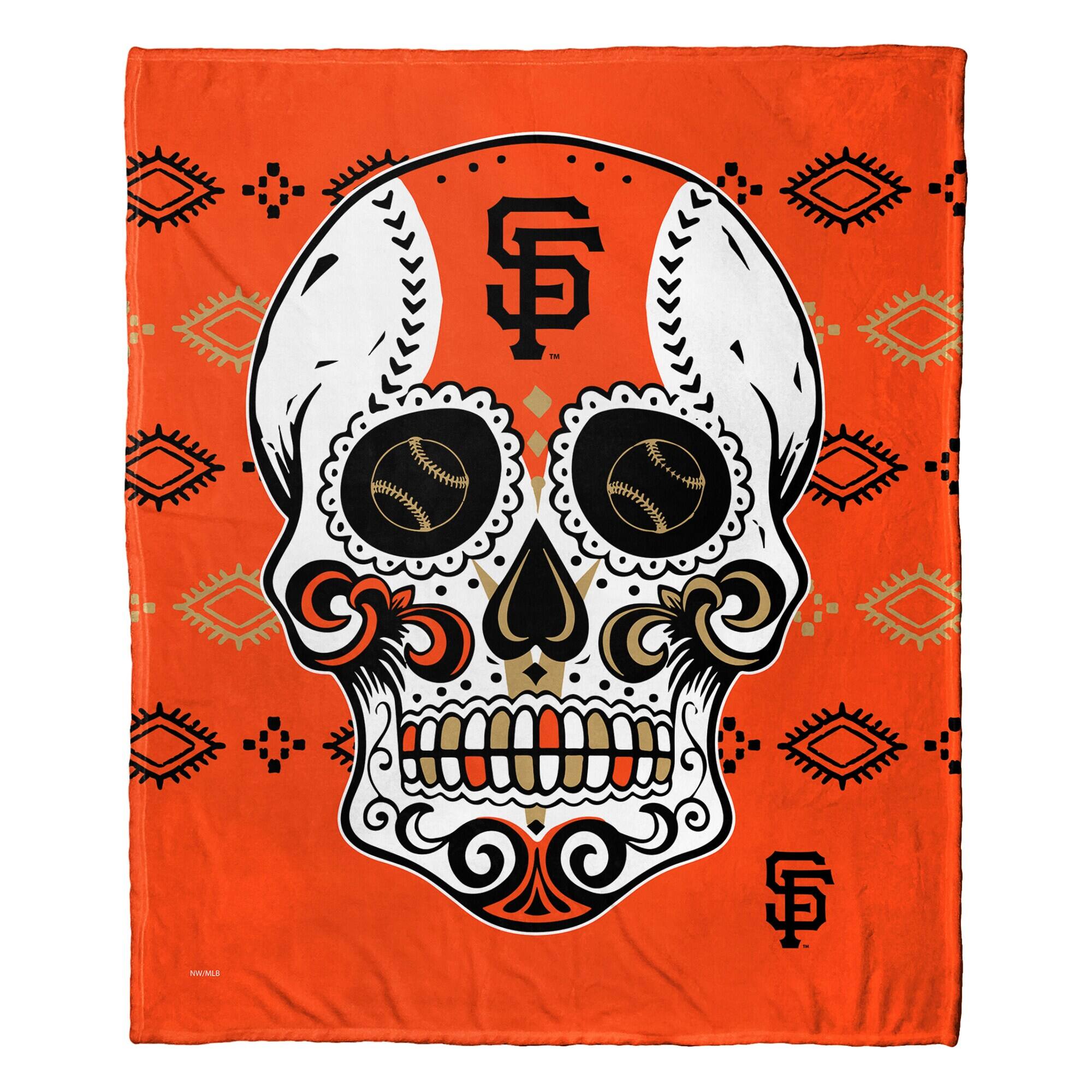 Front. Northwest - San Francisco Giants 50" x 60" Candy Skull Silk Touch Throw Blanket - Multicolor.