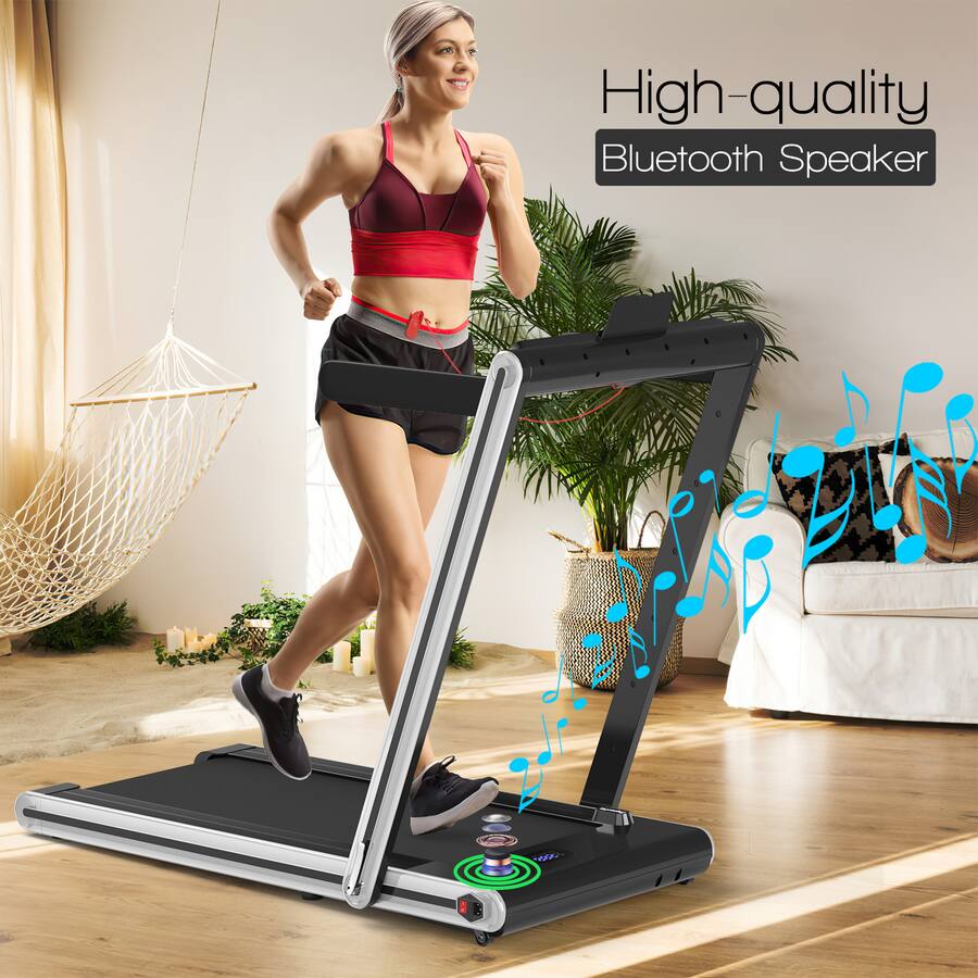 Costway 2 in 1 Folding Treadmill 2.25HP Jogging Machine w