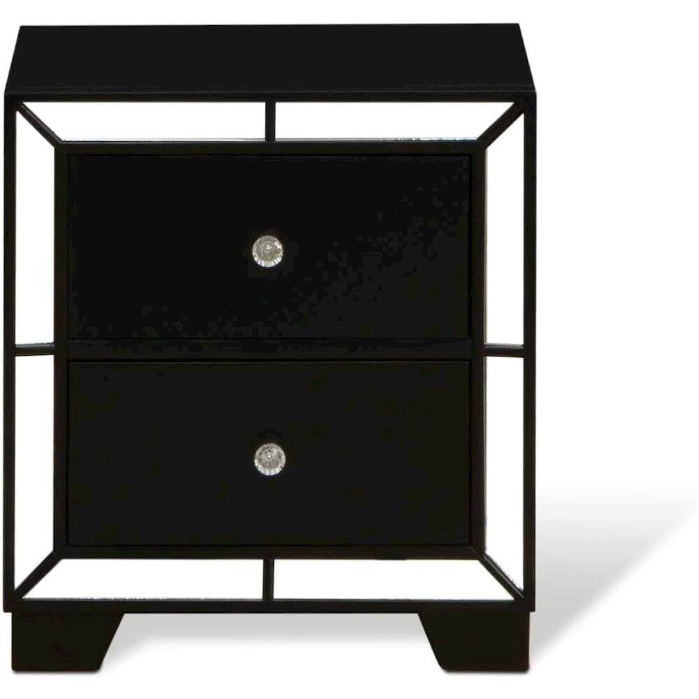 Front. East West Furniture - East West Furniture Nella Wood Nightstand with 2 Drawers for any Bedroom - Black Legs - Multi-Color.