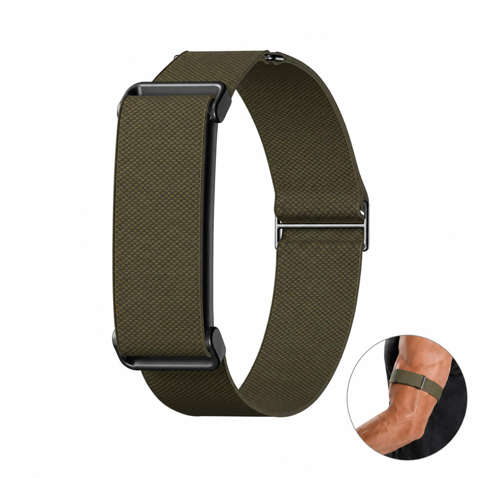 Dteck - Nylon Band for Google Fitbit Air, Adjustable tretchy Arm Strap Replacement Sport Armband - Armygreen