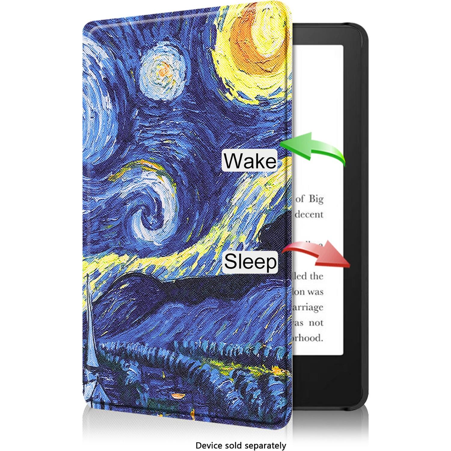 The text on the image reads: "Wake of Big decent Sleep led the on was arriage as not rhood. Device sold separately."