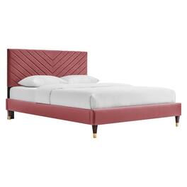 Modway - Roxanne Performance Velvet Queen Platform Bed - Red