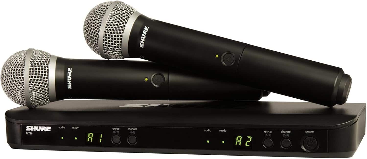 Shure - BLX288/PG58 Dual-Channel Wireless Handheld Microphone System with PG58 Capsules