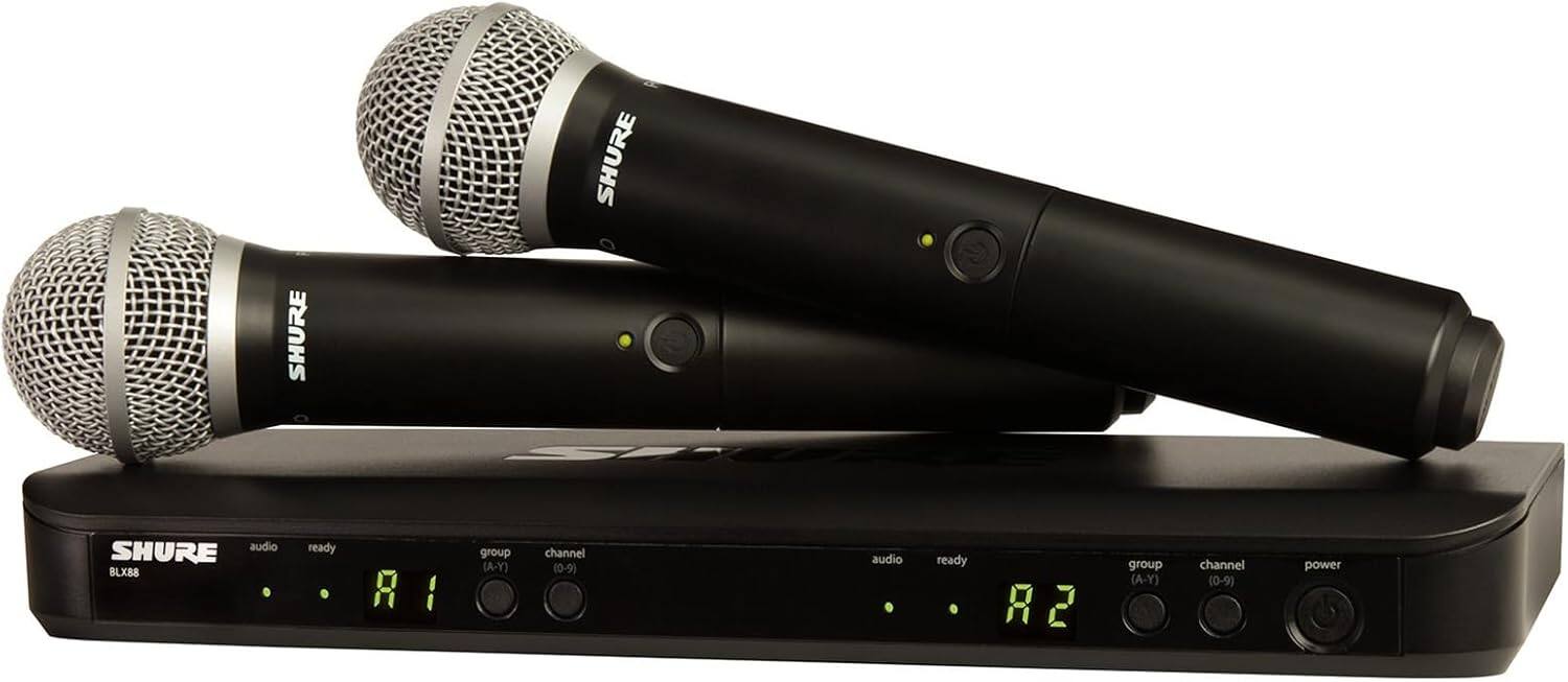 Shure - BLX288/PG58 Dual-Channel Wireless Handheld Microphone System with PG58 Capsules
