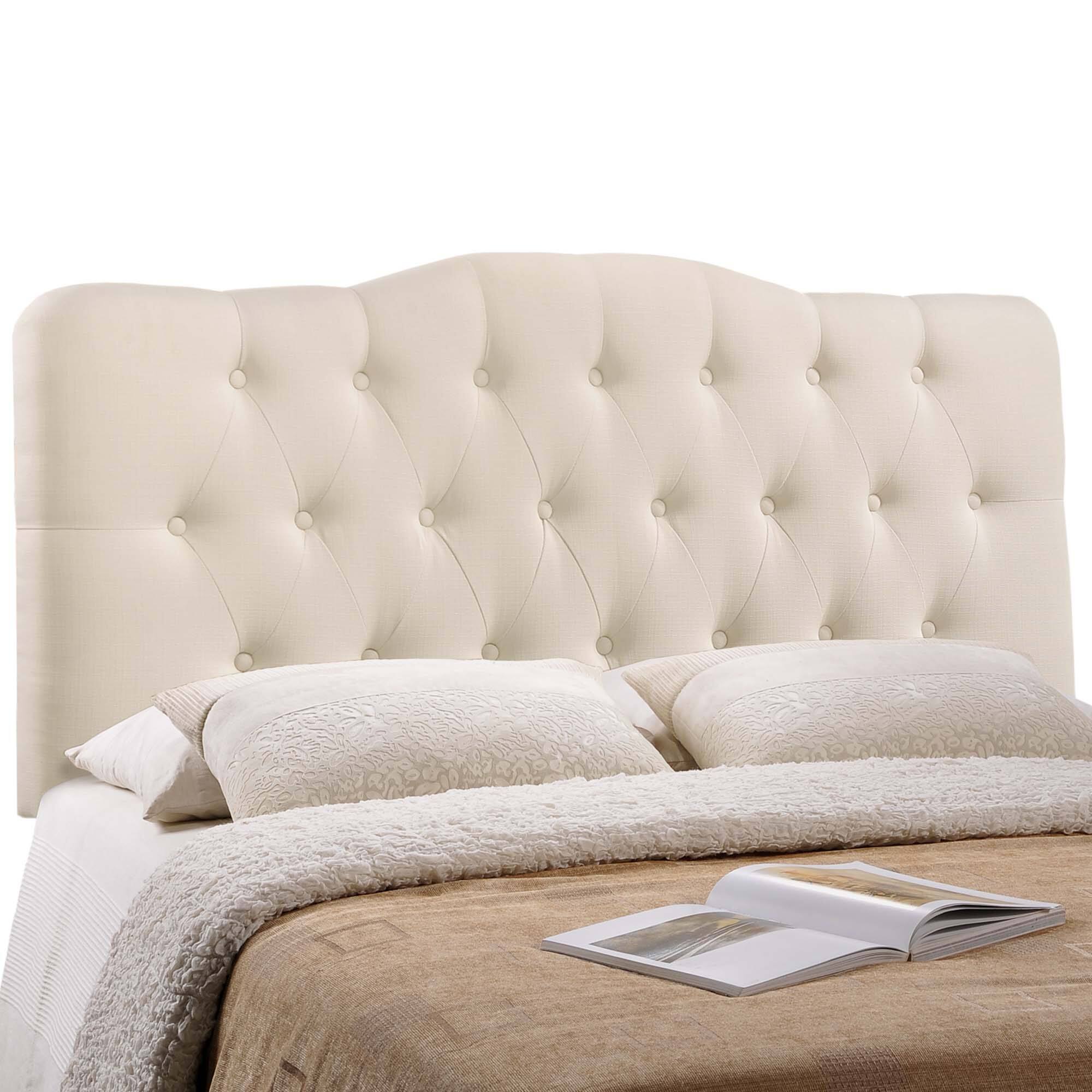 Alt View 1. Modway - Annabel Upholstered Fabric King Headboard by Modway - White.