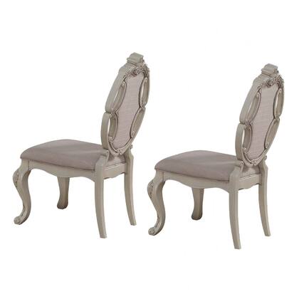 Front. Manhattan Lane - 26 Inch Wide Upholstered Dining Side Chair, Set of 2 - White and Beige.