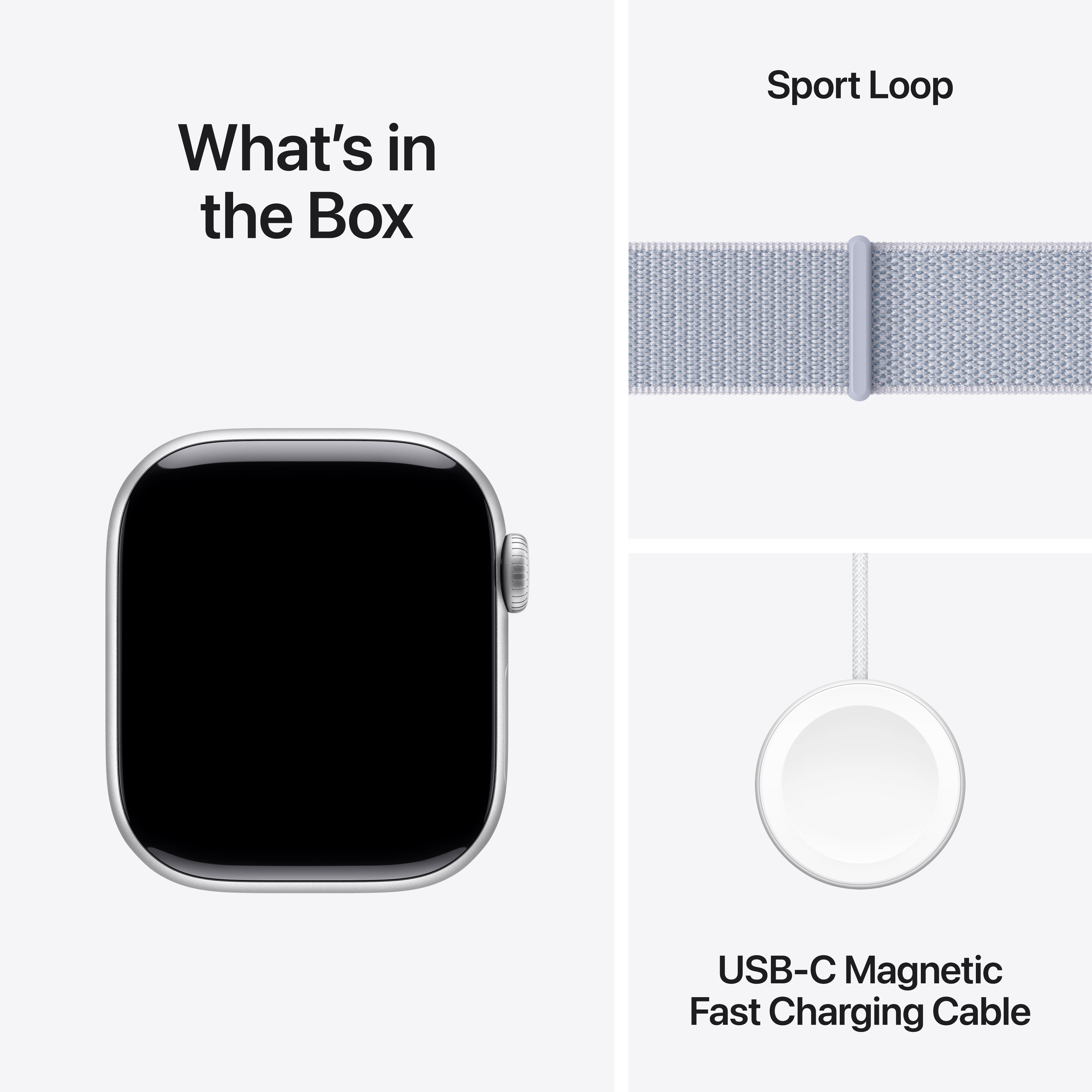 What's in the Box: Sport Loop, USB-C Magnetic Fast Charging Cable
