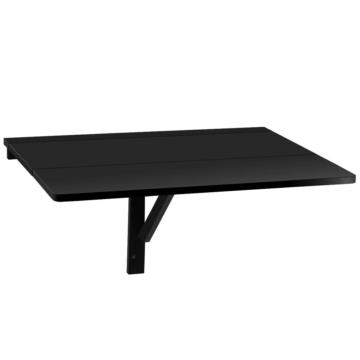 Alt View 9. Gymax - Gymax Wall-Mounted Drop-Leaf Table Floating Folding Desk Space Saver Black - Black.