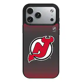 Keyscaper - NHL - New Jersey Devils Linen Logo iPhone Magnetic Bump Case - 15 Pro - Black