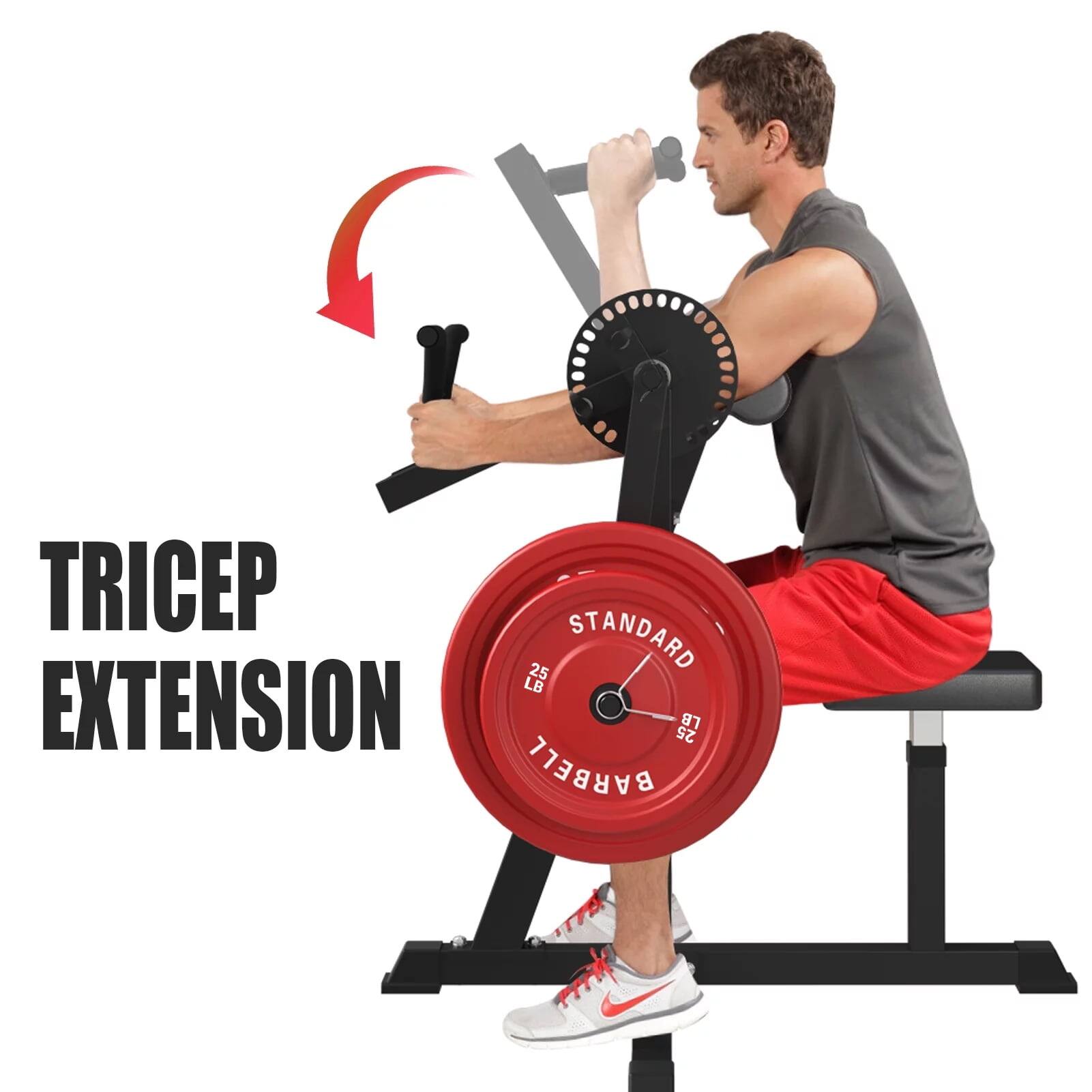 TRICEP EXTENSION, 25 LB, 25 LB BARBELL