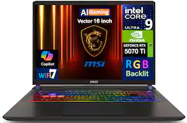 MSI - Vector Gaming Laptop (Ultra 9- 275HX, 32GB, 2TB PCIe SSD, 16.0 WQXGA (2560x1600), RTX 5070 Ti, Win 11 Pro) - Cosmo Gray