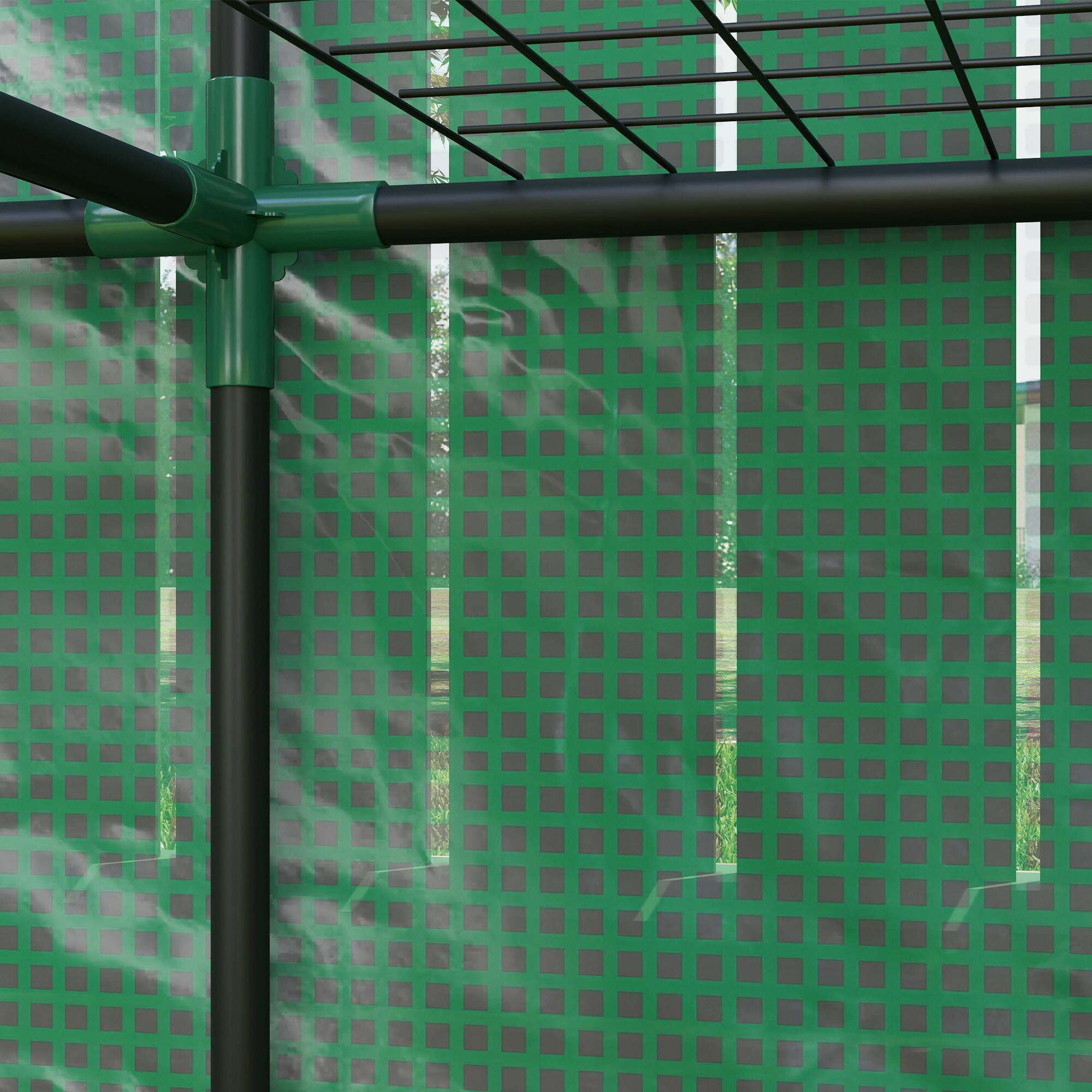 Alt View 8. Outsunny - Lean-to Greenhouse with 3 Tier Shelves, 56.7" x 18.9" x 59.8" Portable Small Greenhouse with PE Cover.