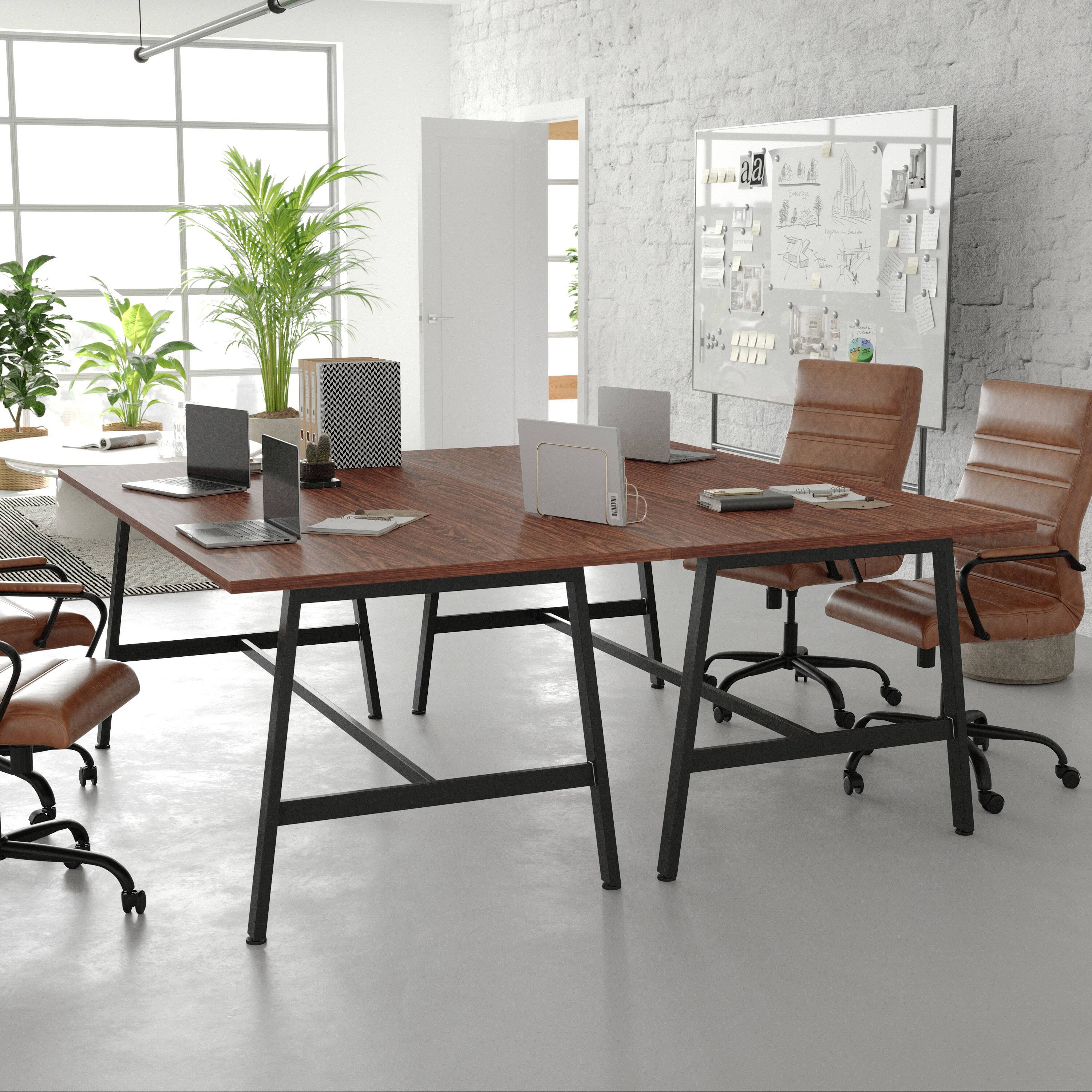 Alt View 1. Flash Furniture - Redmond Commercial 72x36 Conference Table with 1" Thick Double Sided Laminate Table Top with PVC Edging and Heavy Duty A - Brown.