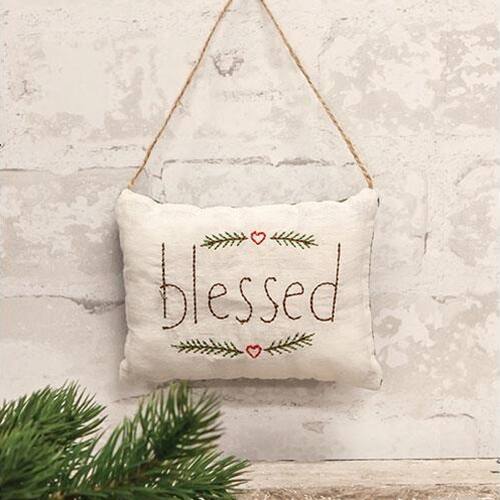 Angle. BreeBe - Blessed Pillow Ornament - Multi.