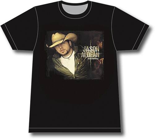 Front Standard. Red - Jason Aldean Men's T-Shirt (Medium) - Black.