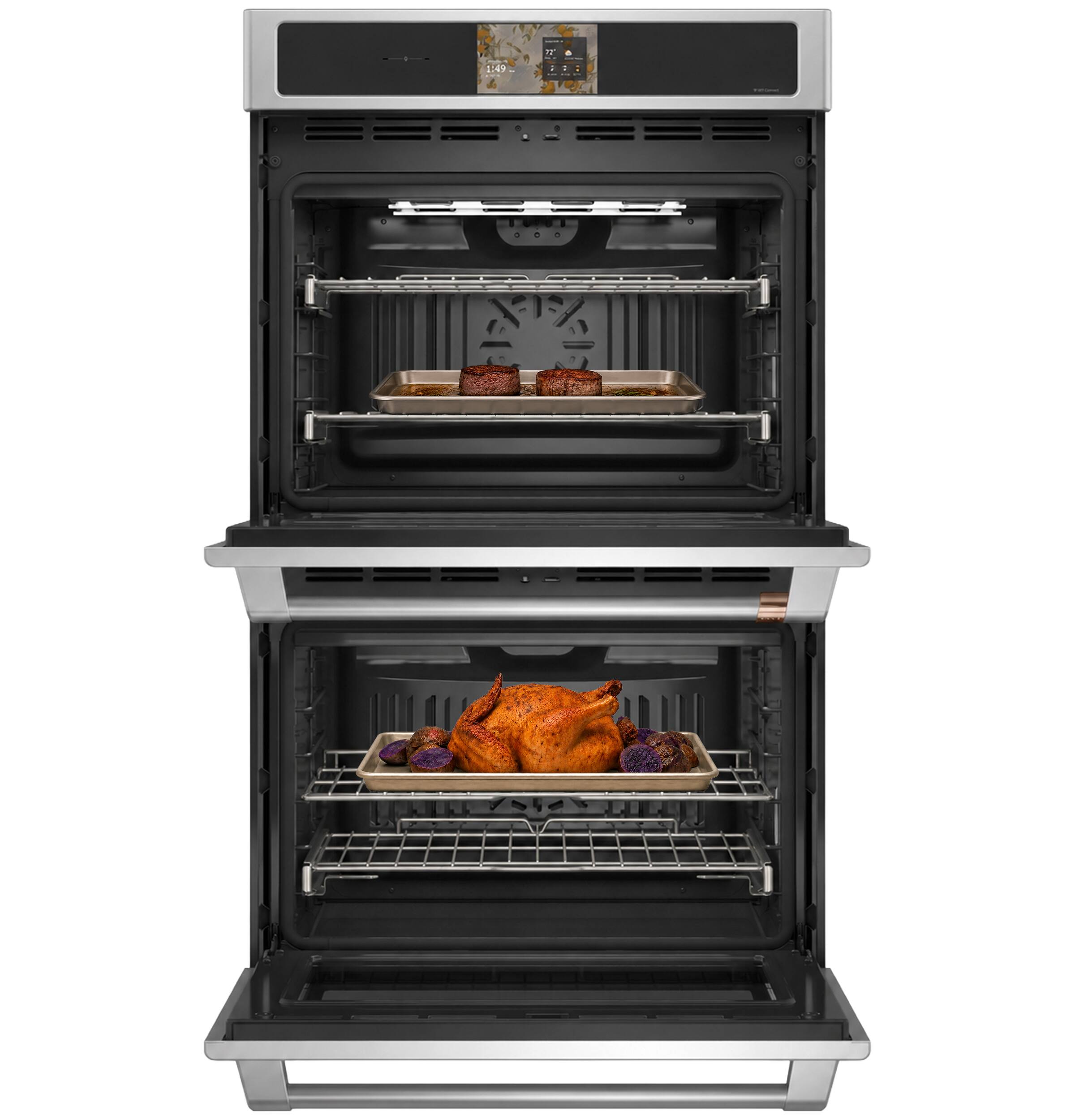 Alt View 15. Café - 30" Smart Built-In Double Electric Convection Wall Oven with Air Fry and Precision Cooking Modes - Stainless Steel.