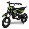 Front. Wisairt - Kids Electric Dirt Bike 36V, 15.5 MPH Ride-On Motorcycle with Adjustable Speed Modes for Ages 5-10 - Green.