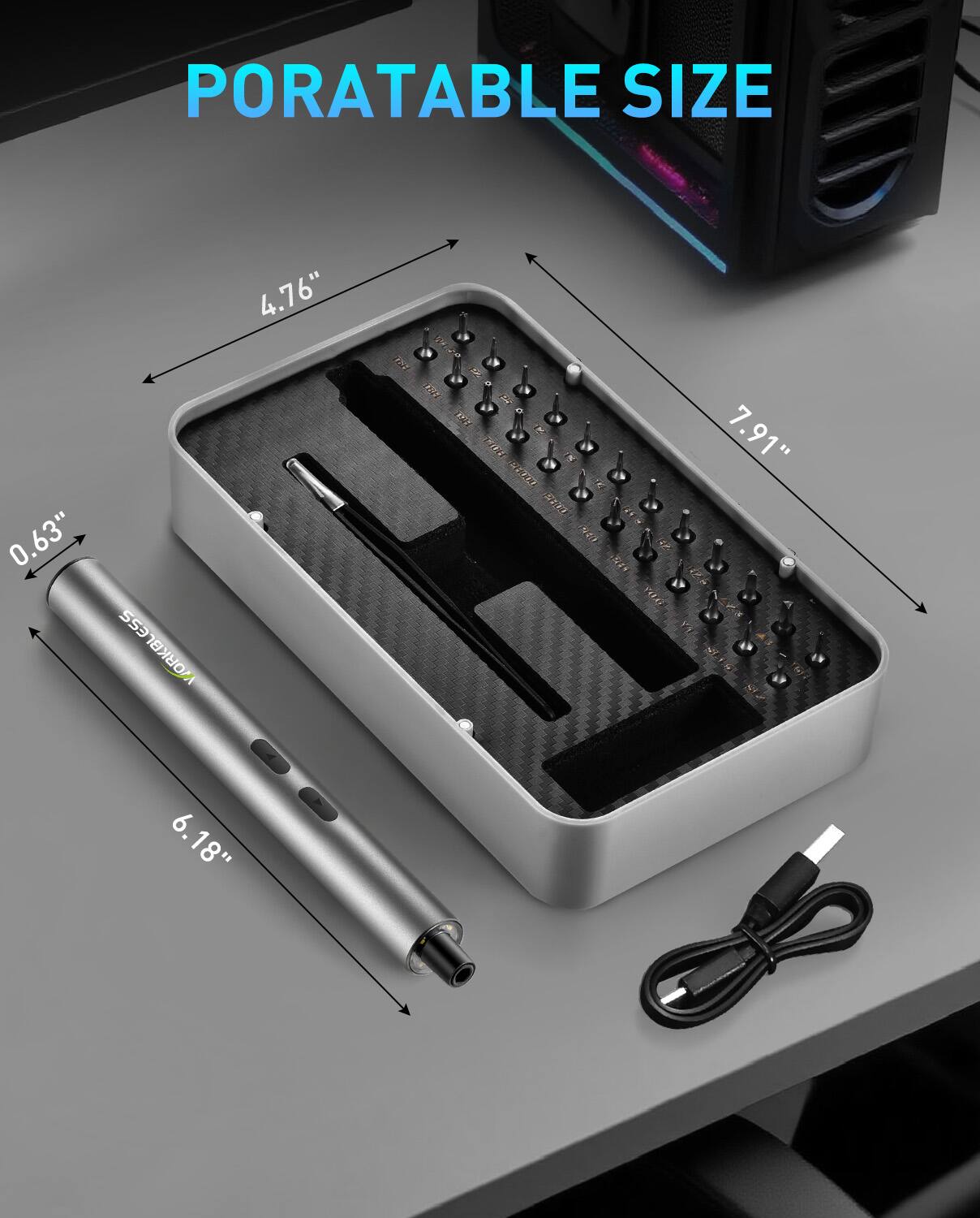 PORATABLE SIZE  
0.63"  
S53 WORKBL  
4.76"  
175 TU3 a 5 e 2 e D TNI iN K 180XI N Ra F 2 N 2  
T 3 .  
7.91"  
- 4 E LY S2 6. 18"