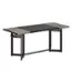 Angle. Bestier - Bestier 70" Dining Table for 6-8 Wooden Kitchen Table or Computer Desk with Shelves and Metal Legs - Gray.
