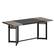 Angle. Bestier - 70" Dining Table for 6-8 Wooden Kitchen Table or Computer Desk with Shelves and Metal Legs - Gray.