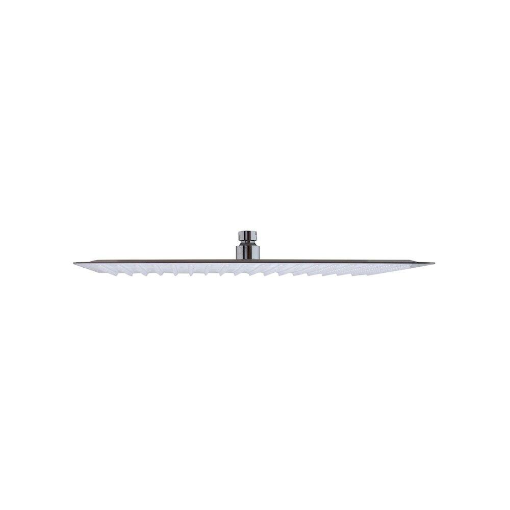 Left. Alfi - Solid Brushed Stainless Steel 16" Square Ultra Thin Rain Shower Head - Stainless Steel.