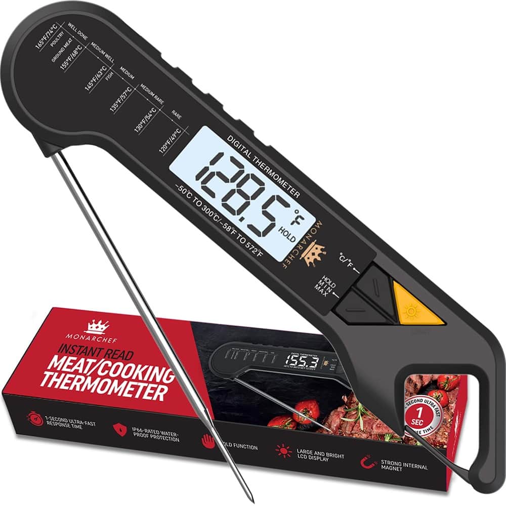 PARKER SLATER - Professional Instant-Read Meat Thermometer, Waterproof with Backlight