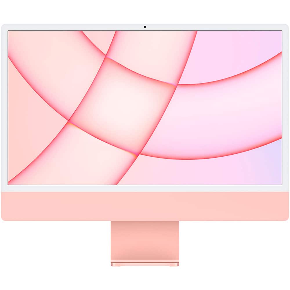 Front. Apple - 24" Pre-Owned iMac with Retina 4.5K Display - Apple M1 - 8GB Memory - 7GPU - 256GB SSD (2021) - Pink.