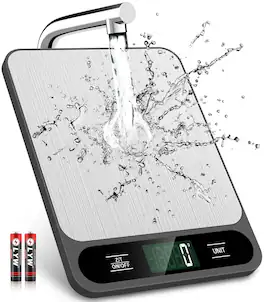 Core Tech - Digital Kitchen Food Scale, 22 lb / 10 kg Capacity, Stainless Steel, LCD Display, Tare Function, Grams & Ounces, Multi-U