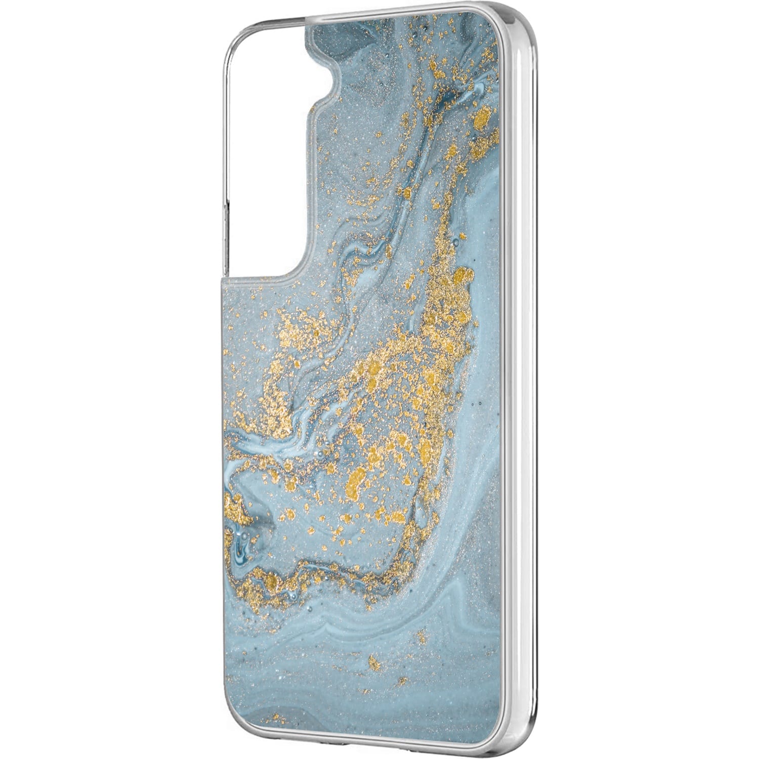 Left. SaharaCase - Marble Series Case for Samsung Galaxy S22 5G - Blue Marble.