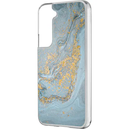 Left. SaharaCase - Marble Series Case for Samsung Galaxy S22 5G - Blue Marble.