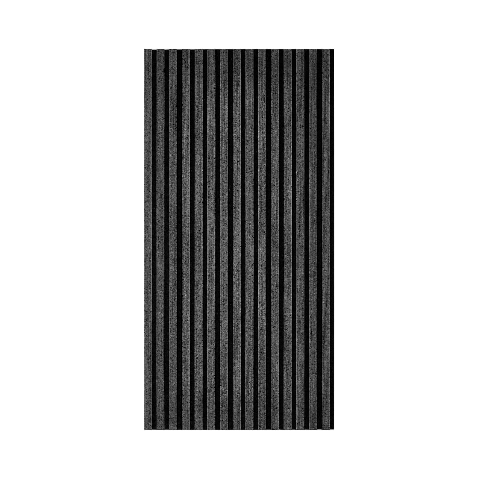 Alt View 5. VEVOR - Wood Wall Panels, 47.2 x 23.6 in, Acoustic Slat Panels, Black Gray, Sound Absorbing for Living Rooms, Bedrooms, Offices - Black Gray.