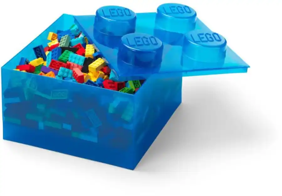 Lego 0 Room Copenhagen LEGO Stackable Storage Brick with 4 Knobs, Blue with a ...