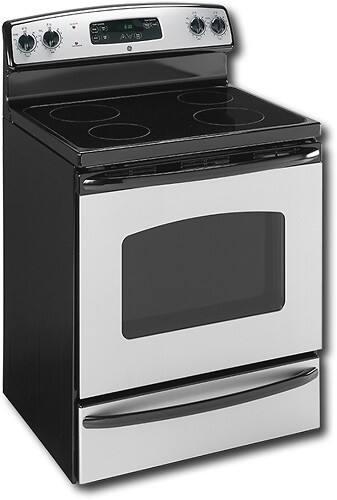 Angle Standard. GE - 30" Freestanding Electric Range - CleanSteel.