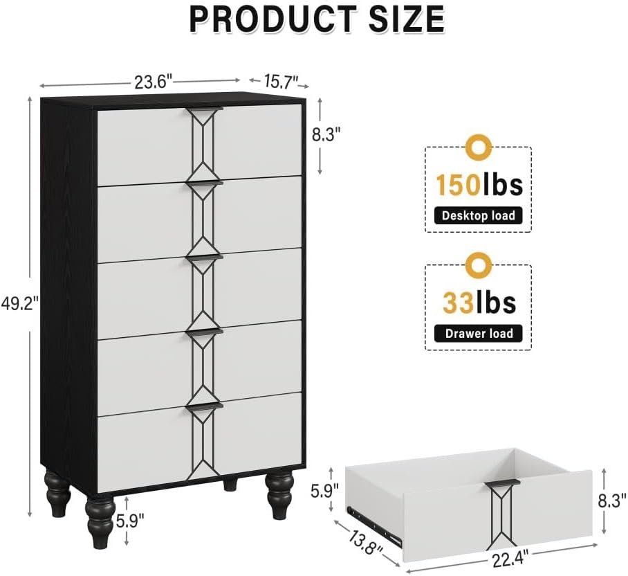 PRODUCT SIZE

- Width: 23.6"
- Depth: 15.7"
- Height: 49.2"
- Drawer Load: 33 lbs
- Desktop Load: 150 lbs

Drawer Dimensions:
- Width: 22.4"
- Depth: 13.8"
- Height: 5.9"