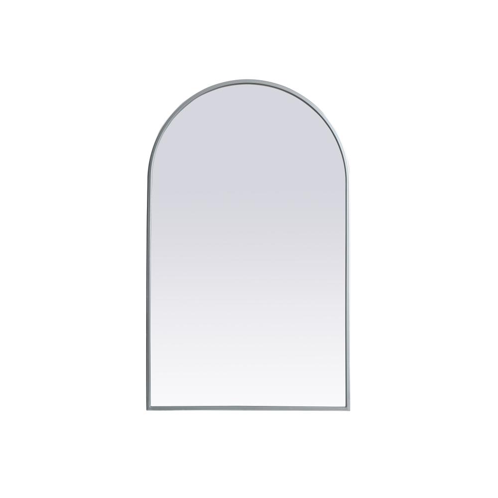Alt View 5. Elegant Decor - Metal Frame Arch Mirror 22x36 Inch in Silver - Silver.