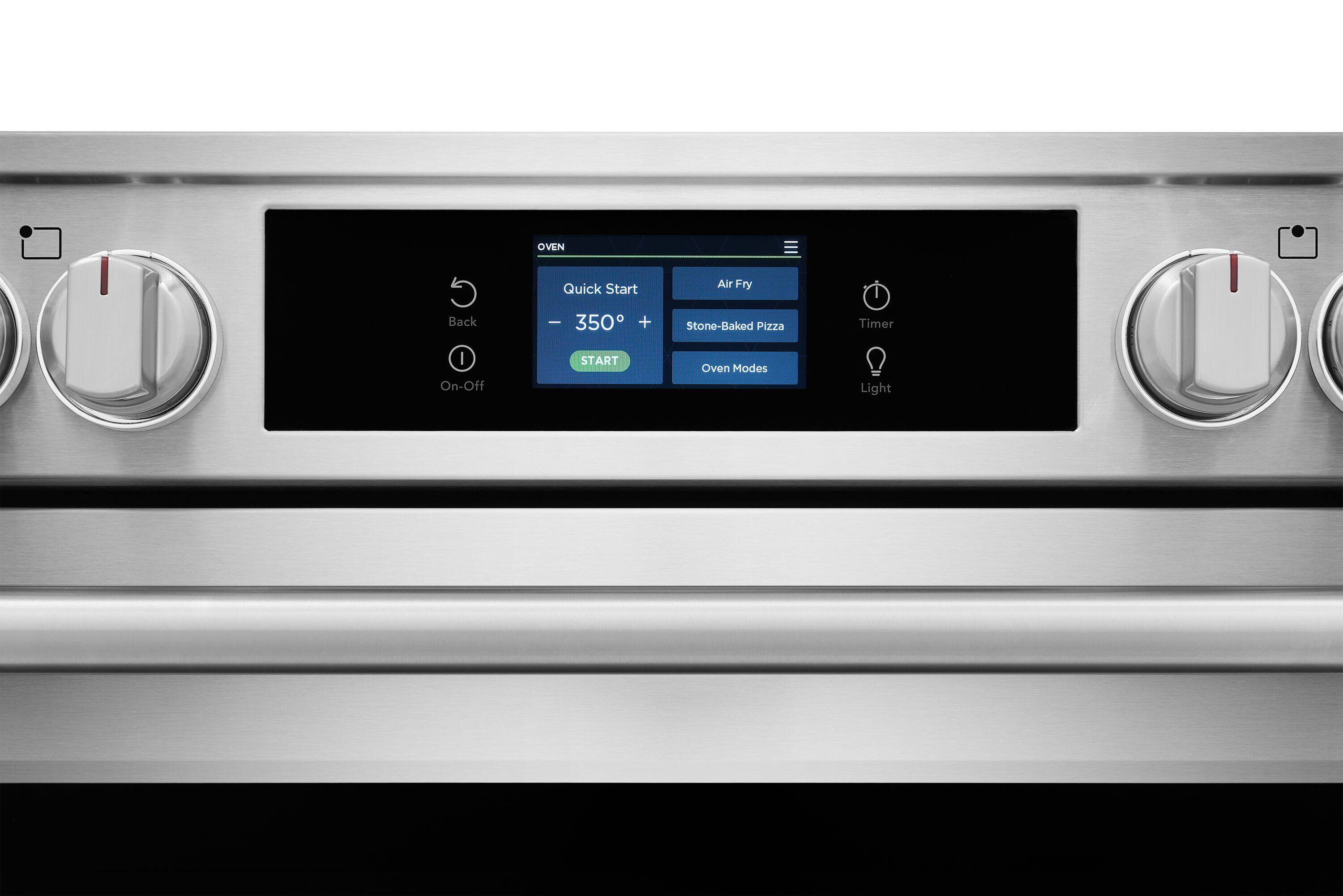 OVEN  
Back  
Quick Start - 350° +  
Air Fry  
Stone-Baked Pizza  
Timer  
On-Off  
START  
Oven Modes  
Light