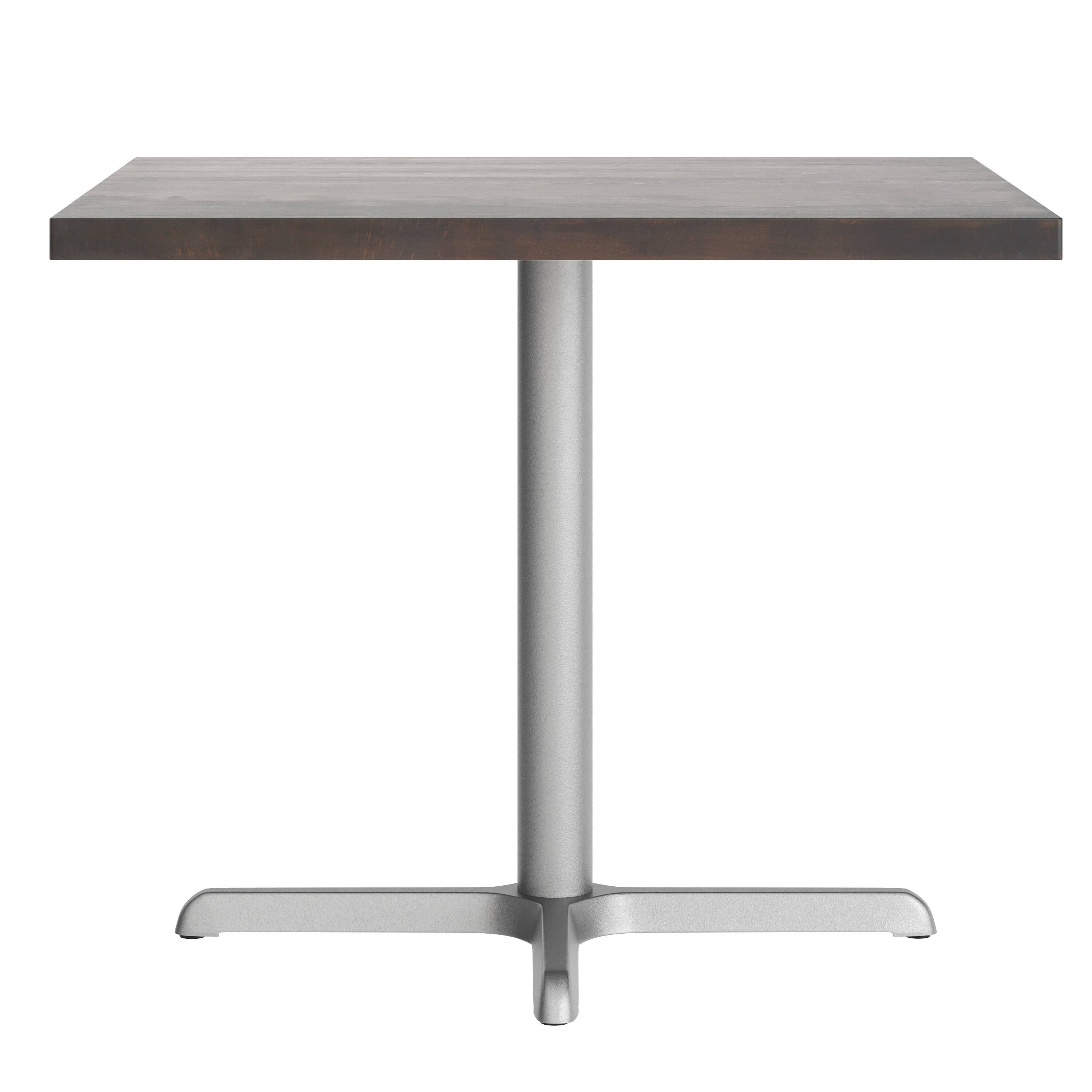 Left. Flash Furniture - Bennett 36" Square Solid Wood Commercial Indoor Tabletop in Dark Brown with 30" x 30" Dining Height Rust-Resistant Silve - Brown.
