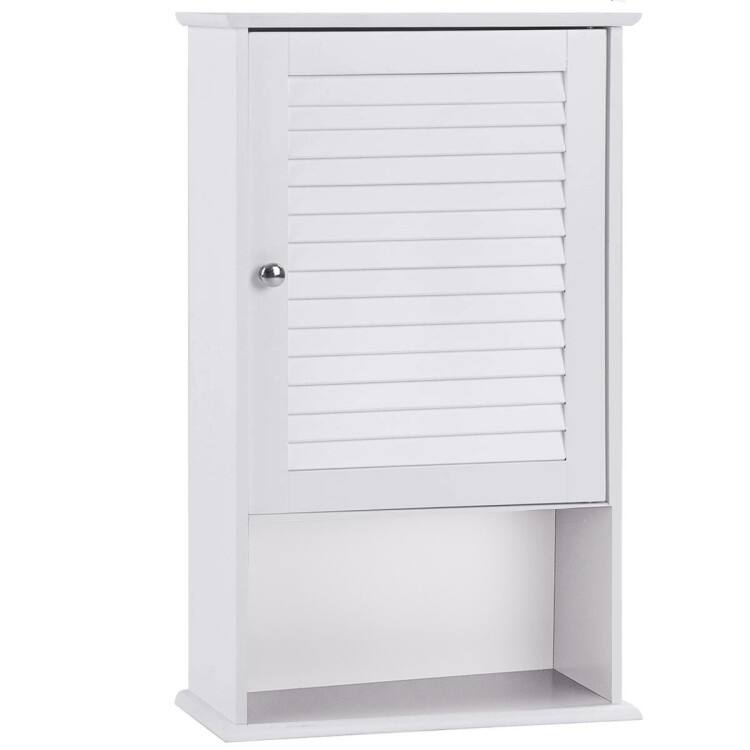 Front. SlickBlue - Wall-Mounted Bathroom Storage Cabinet for Shelving and Organization - White.