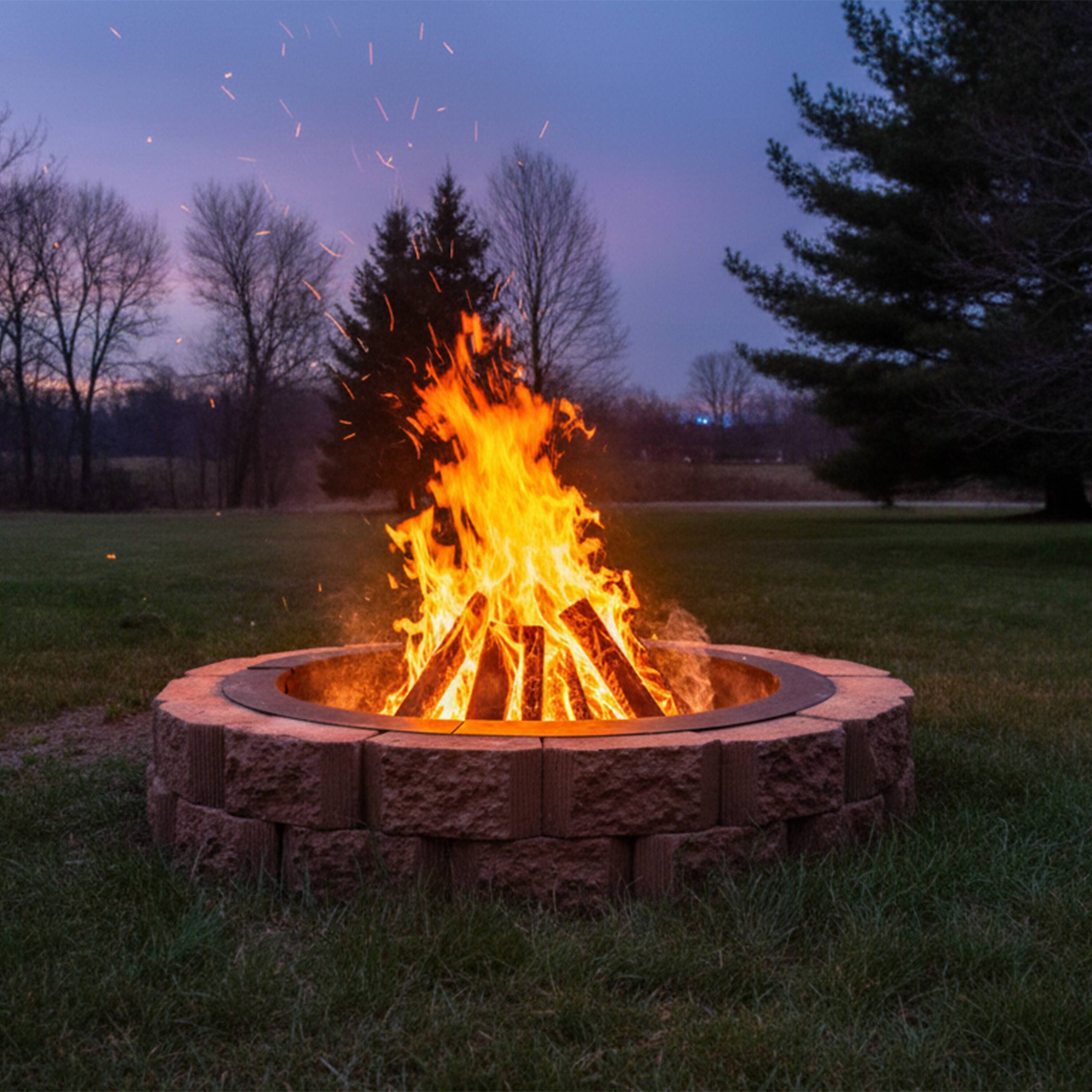 Alt View 9. Sunnydaze - 39 in Heavy-Duty Steel Above/In-Ground Fire Pit Ring Liner - Black.