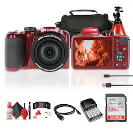 Kodak - Pixpro AZ405 Digital Camera, Red (AZ405RD) Bundle with Accessories