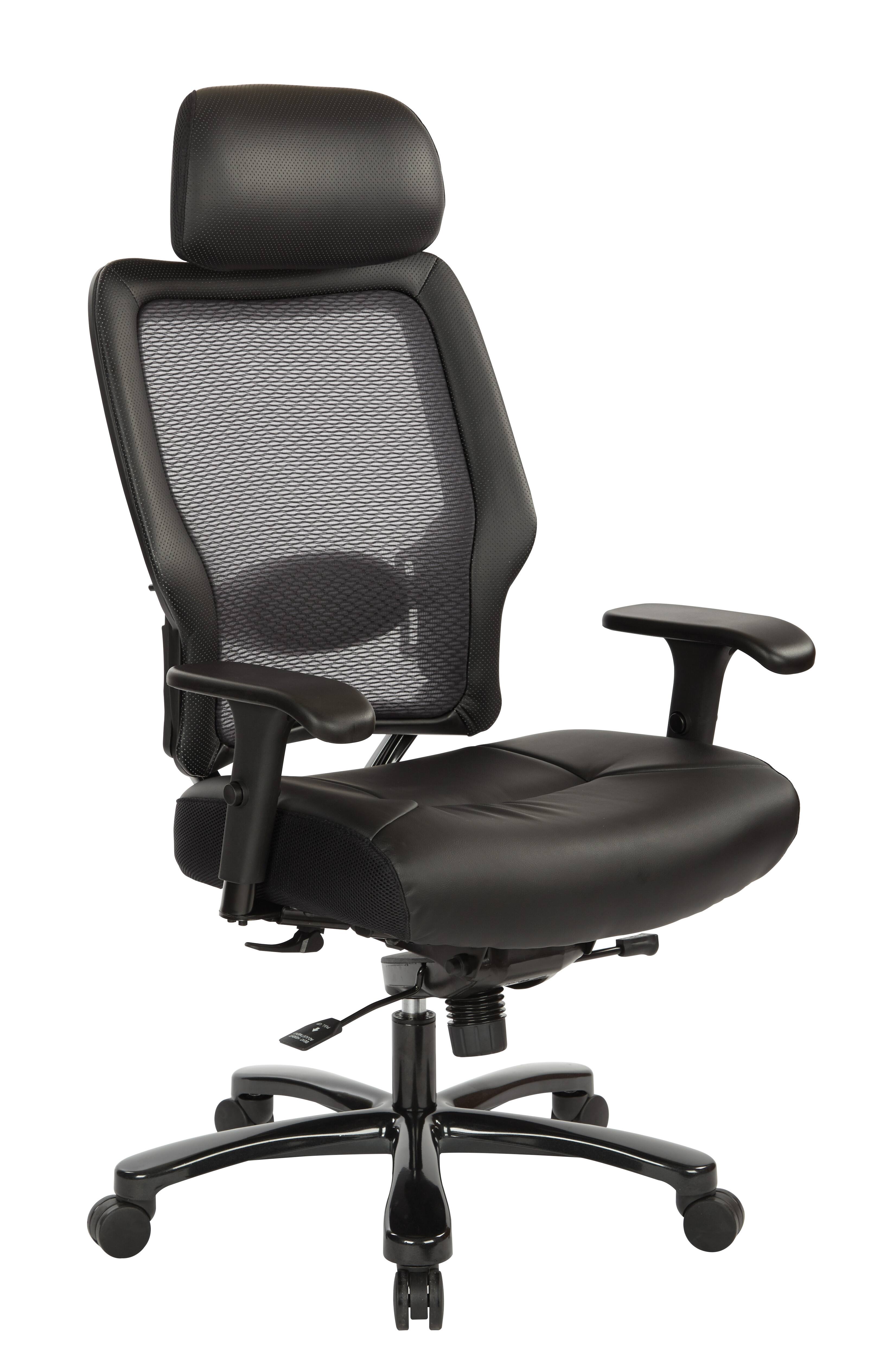 Angle. Office Star Products - Executive Big and Tall Chair - Black.