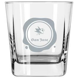 Logo Brands - San Jose Sharks 14oz. Frost Stamp Old Fashioned Glass - Multicolor