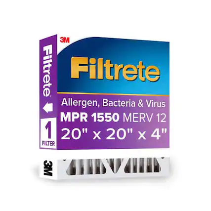 3M Filtrete Filtrete Allergen, Bacteria & Virus MPR 1550 MERV 12 20" X 20" X 4" FILTER