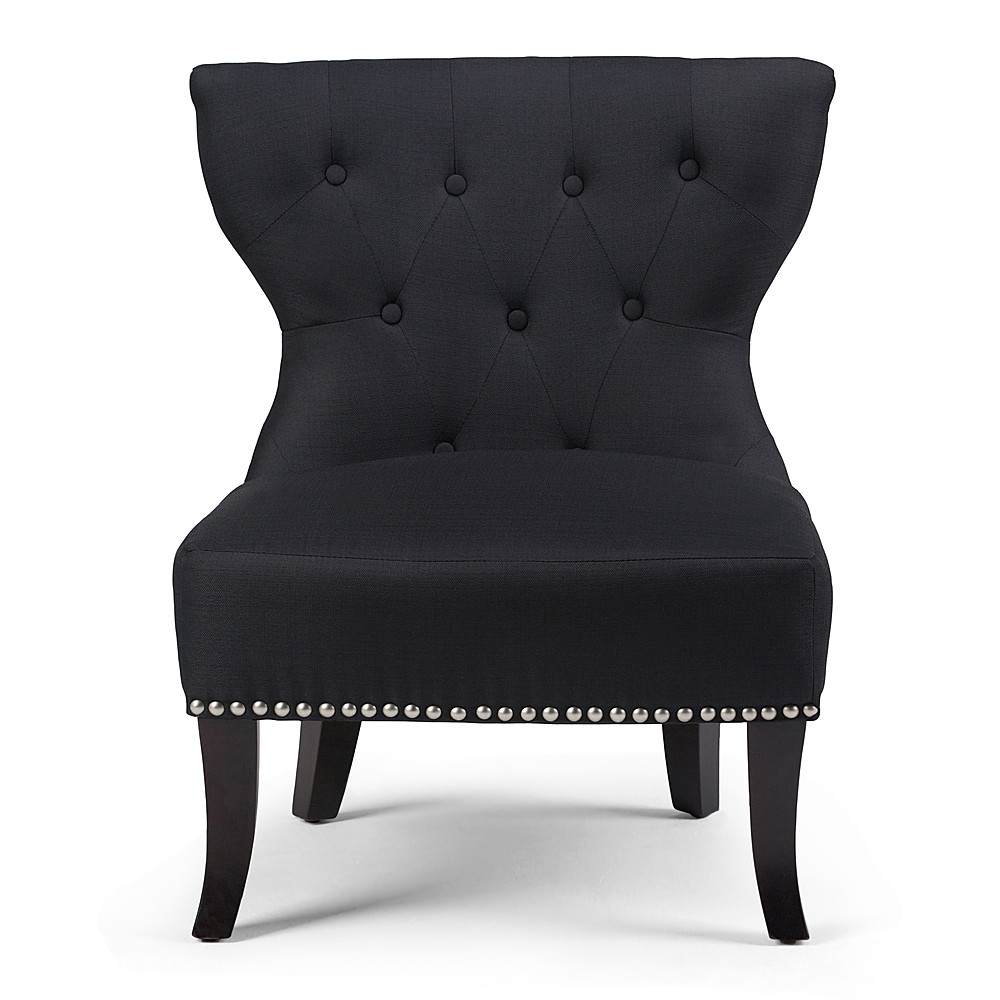 Angle View: Simpli Home - Kitchener Traditional Slipper Chair - Charcoal