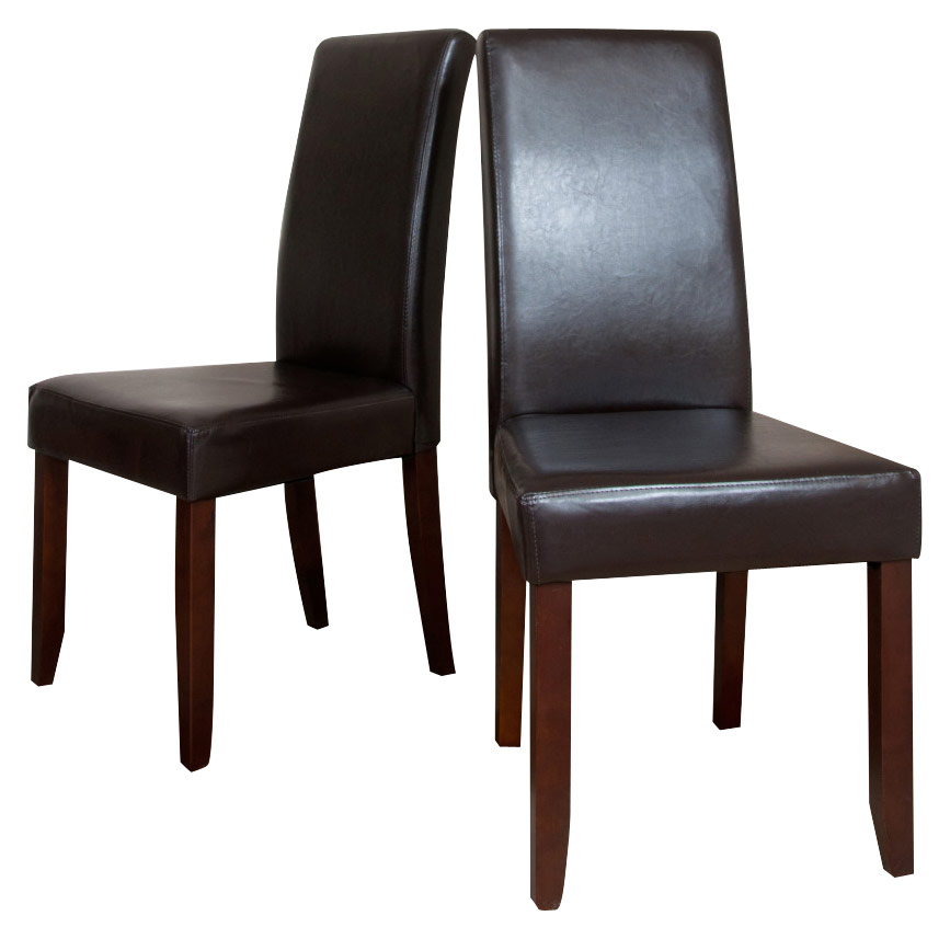 Simpli Home - Acadian Parson Polyurethane Faux Leather Dining Chairs (Set of 2) - Tanner's Brown was $168.99 now $132.99 (21.0% off)